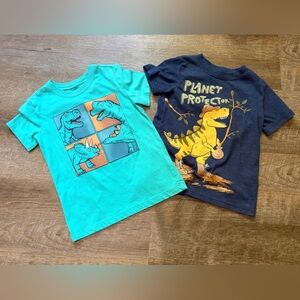 Boy Dinosaur Graphic Tees - Teal & Navy